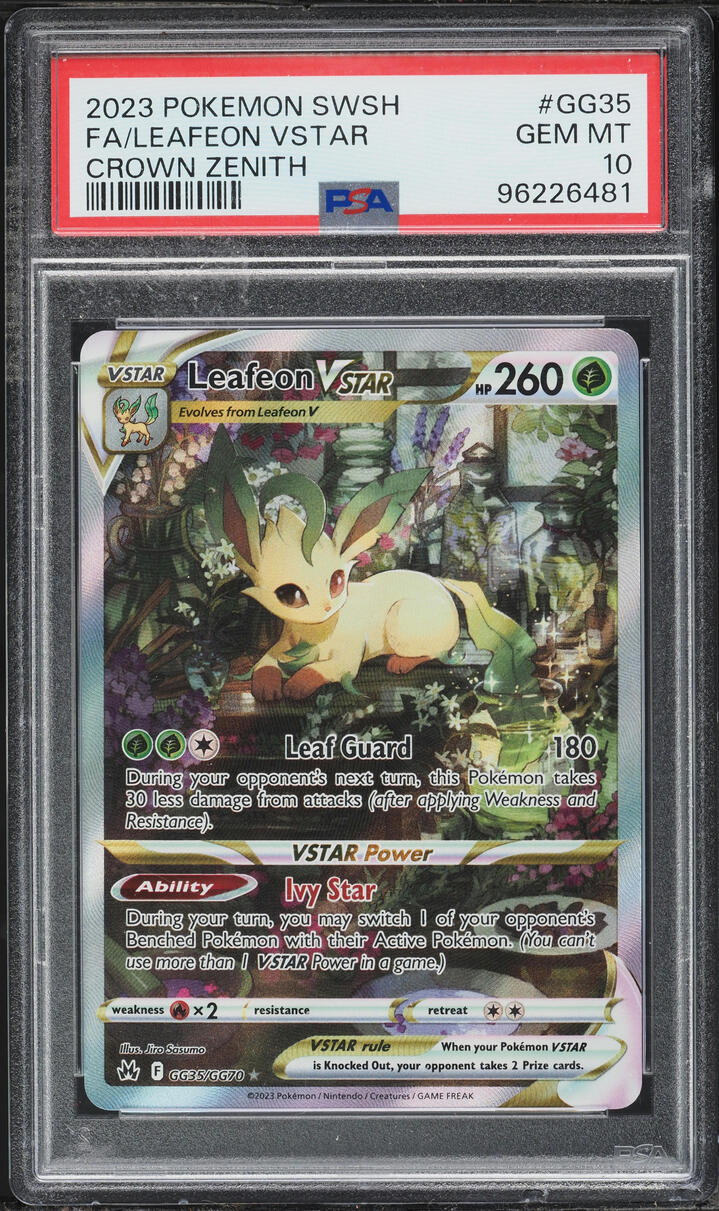 2023 Pokemon Sword & Shield Crown Zenith Alt Art Leafeon VSTAR #GG35 PSA 10 GEM MINT