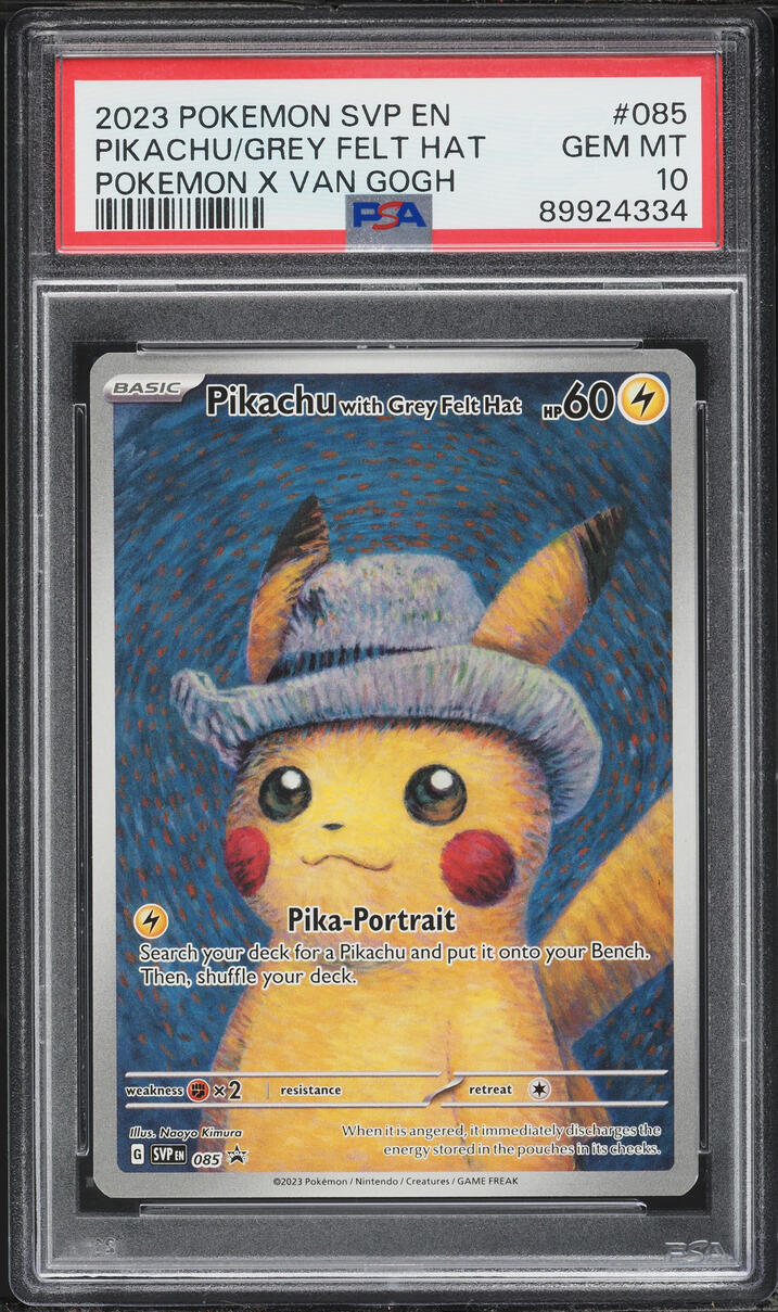 2023 Pokemon SV Black Star Promo Van Gogh Pikachu With Grey Felt Hat #85 PSA 10 GEM MINT
