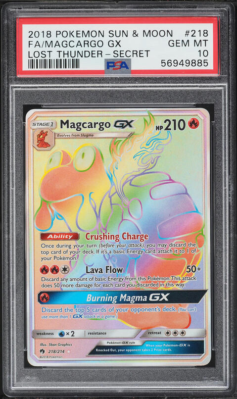 2018 Pokemon Japanese Sun & Moon Super-Burst Impact Rainbow Rare Lugia GX  #108 PSA 8 NM-MT on Fanatics Collect