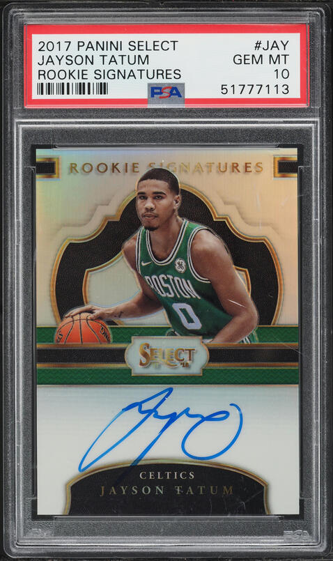 2017 Select Signatures Jayson Tatum ROOKIE AUTO /199 #JAY PSA 10