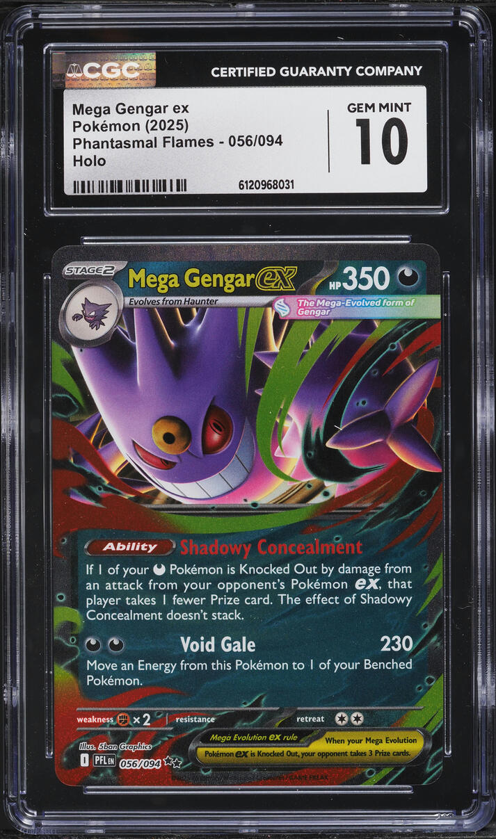 2025 Pokemon Mega Phantasmal Flames Holo Mega Gengar ex #56 CGC 10
