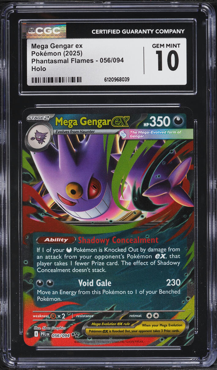 2025 Pokemon Mega Phantasmal Flames Holo Mega Gengar ex #56 CGC 10