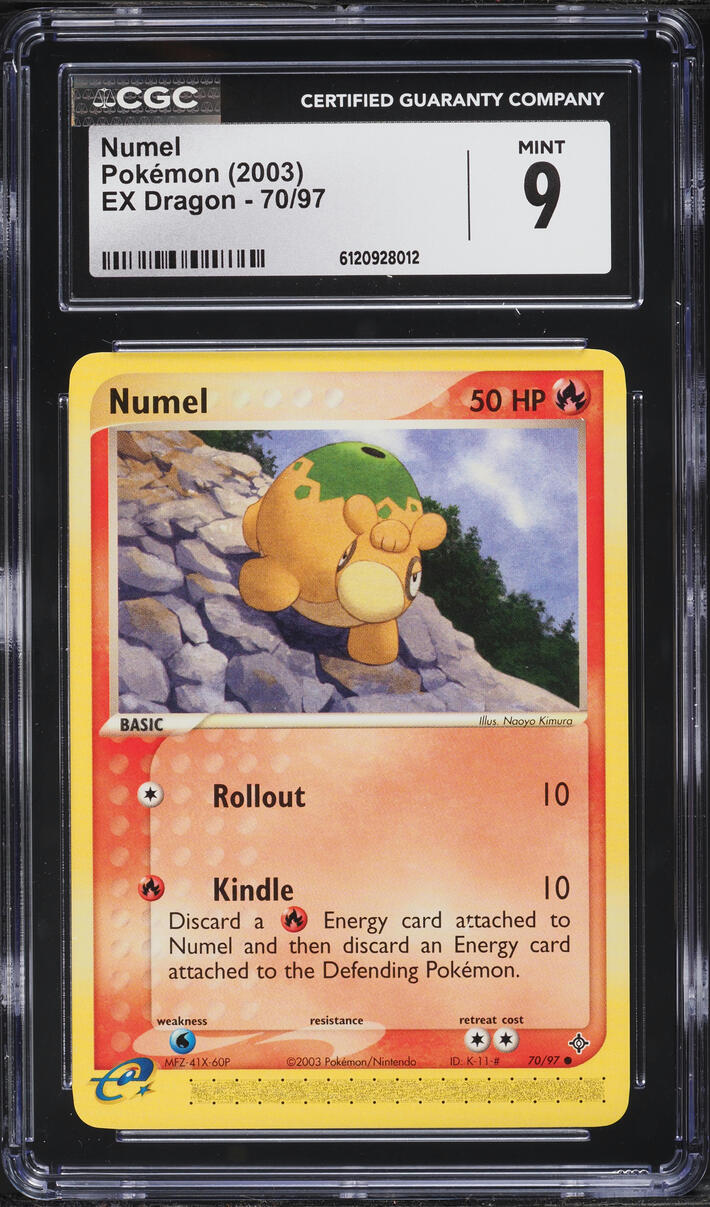 2003 Pokemon EX Dragon Numel #70 CGC 9 MINT on Fanatics Collect 2003 Pokemon EX Dragon Numel #70 CGC 9 MINT on Fanatics Collect