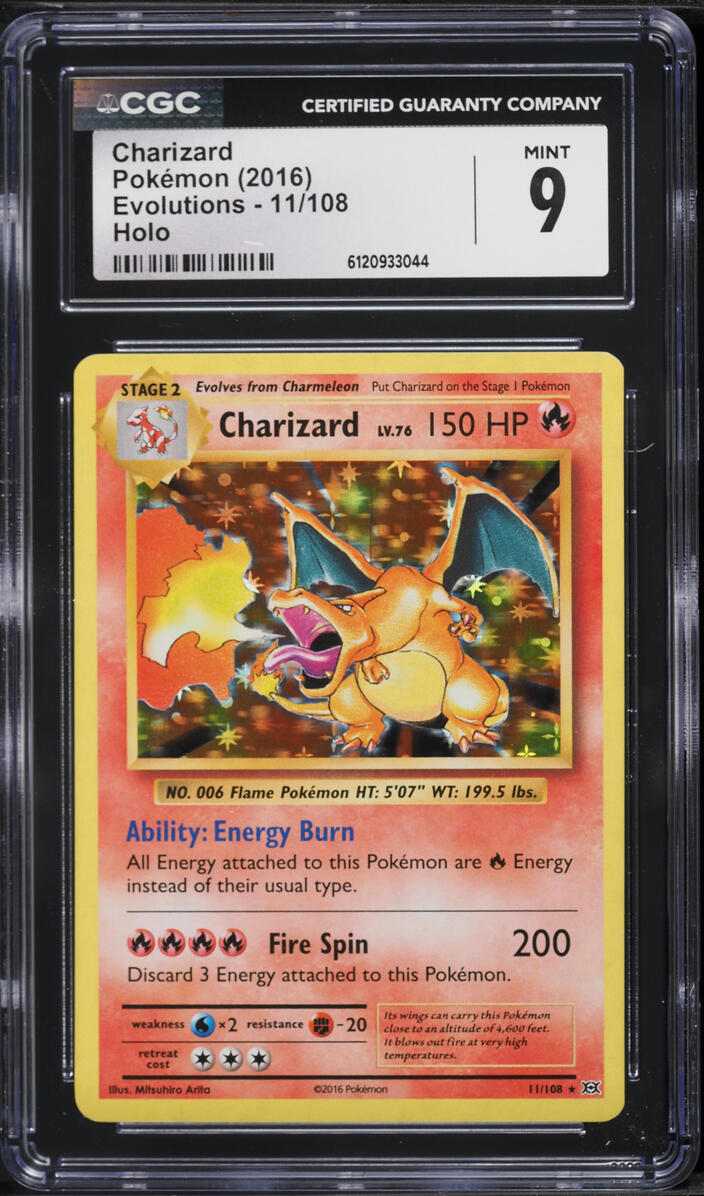 2016 Pokemon XY Evolutions Holo Charizard #11 CGC 9 MINT on