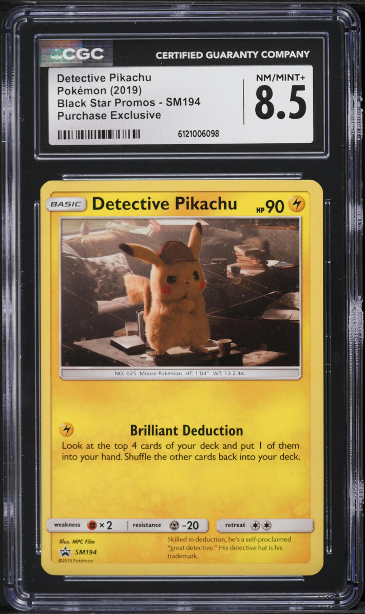 2019 Pokemon Sun & Moon Promos Purchase Exclusive Holo Detective Pikachu #SM194 CGC 8.5 NM-MT+