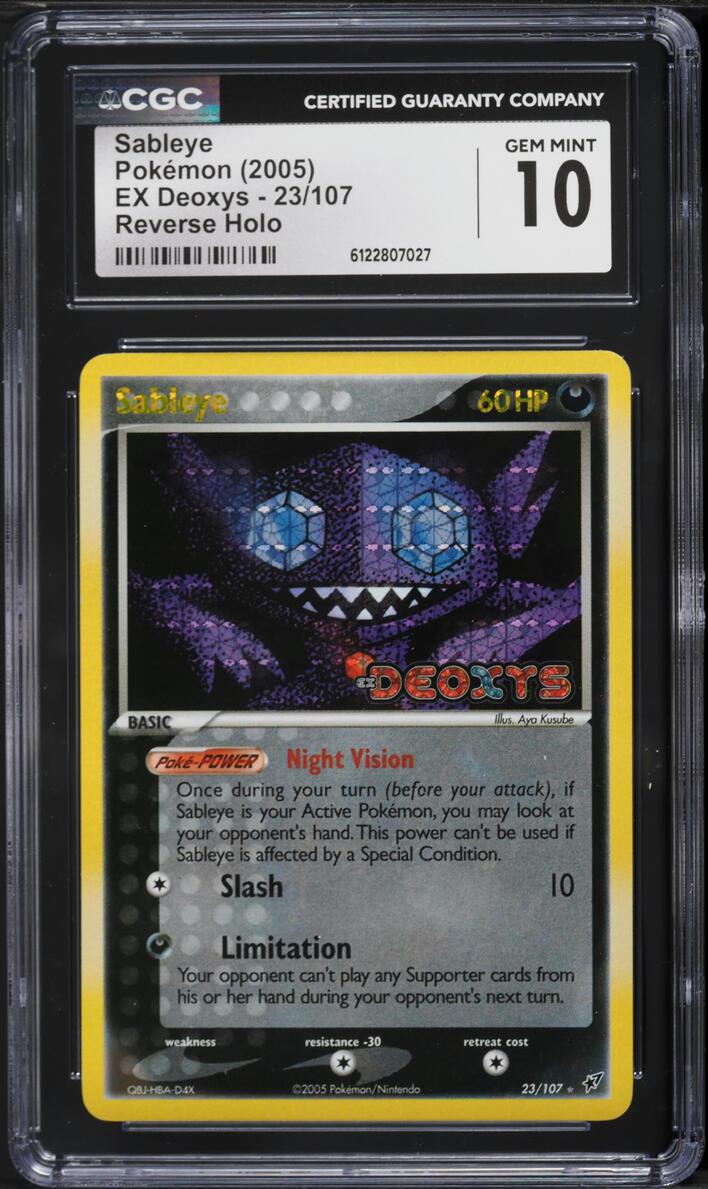 2005 Pokemon EX Deoxys Reverse Holo Sableye #23 CGC 10 GEM MINT