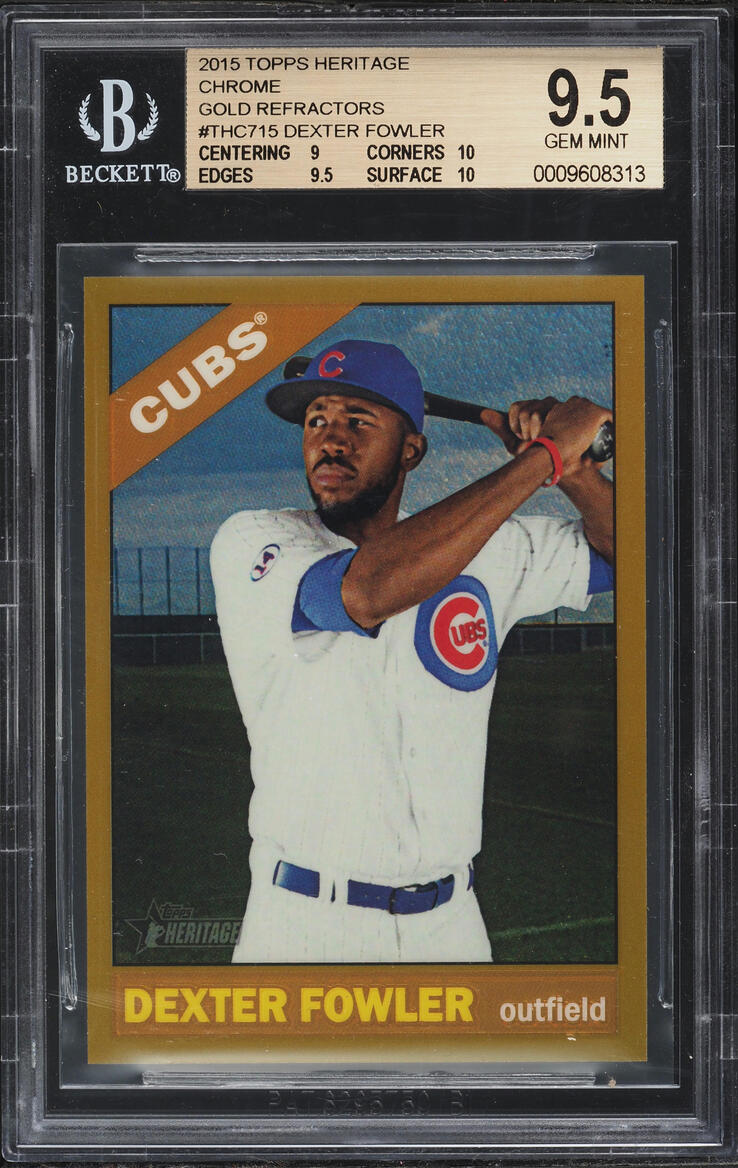 2015 Topps Heritage Chrome Gold Refractor Dexter Fowler #THC715 BGS 9.5 GEM MINT