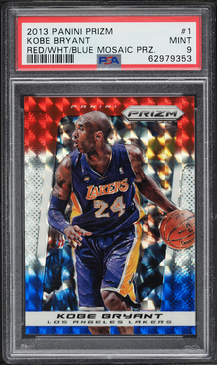 2013 Panini Prizm Red White Blue Mosaic Kobe Bryant #1 PSA 9 MINT