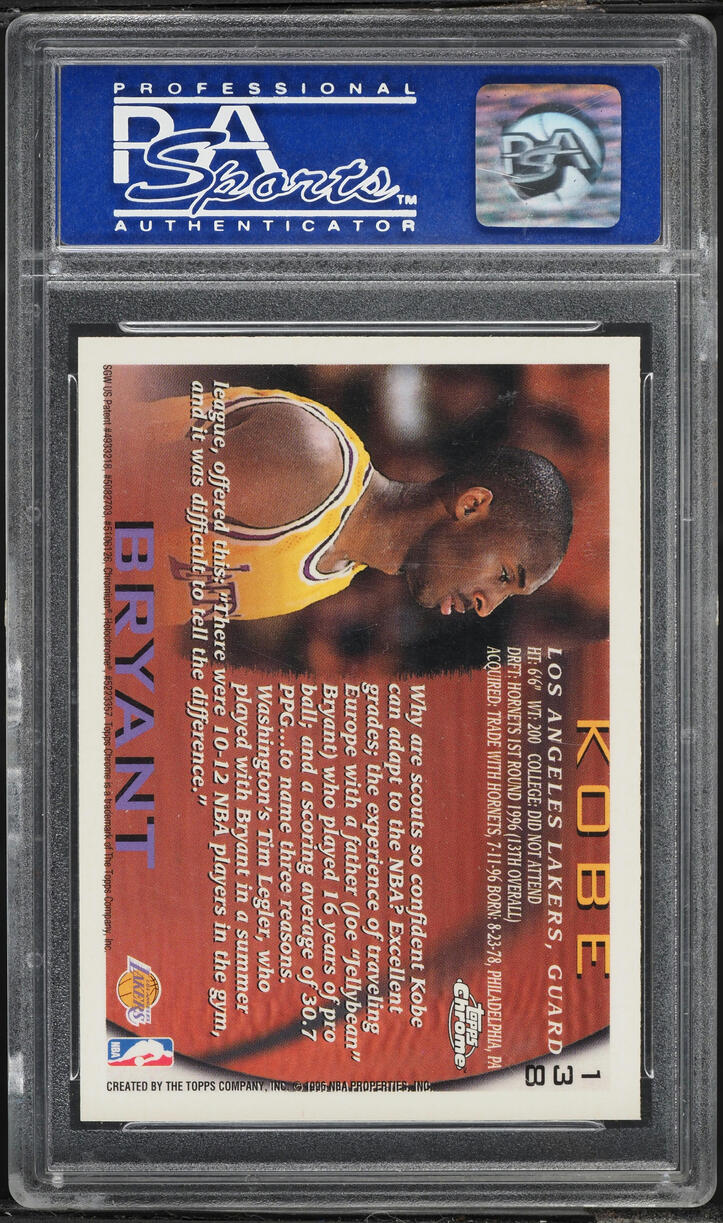 1996 Topps Chrome Kobe Bryant ROOKIE #138 PSA 9 MINT