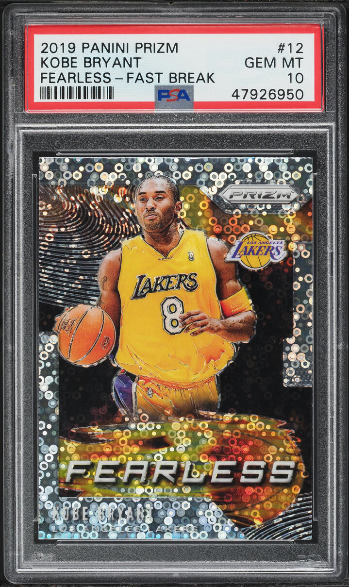 2019 Panini Prizm Fearless Fast Break Kobe Bryant #12 PSA 10 GEM MINT