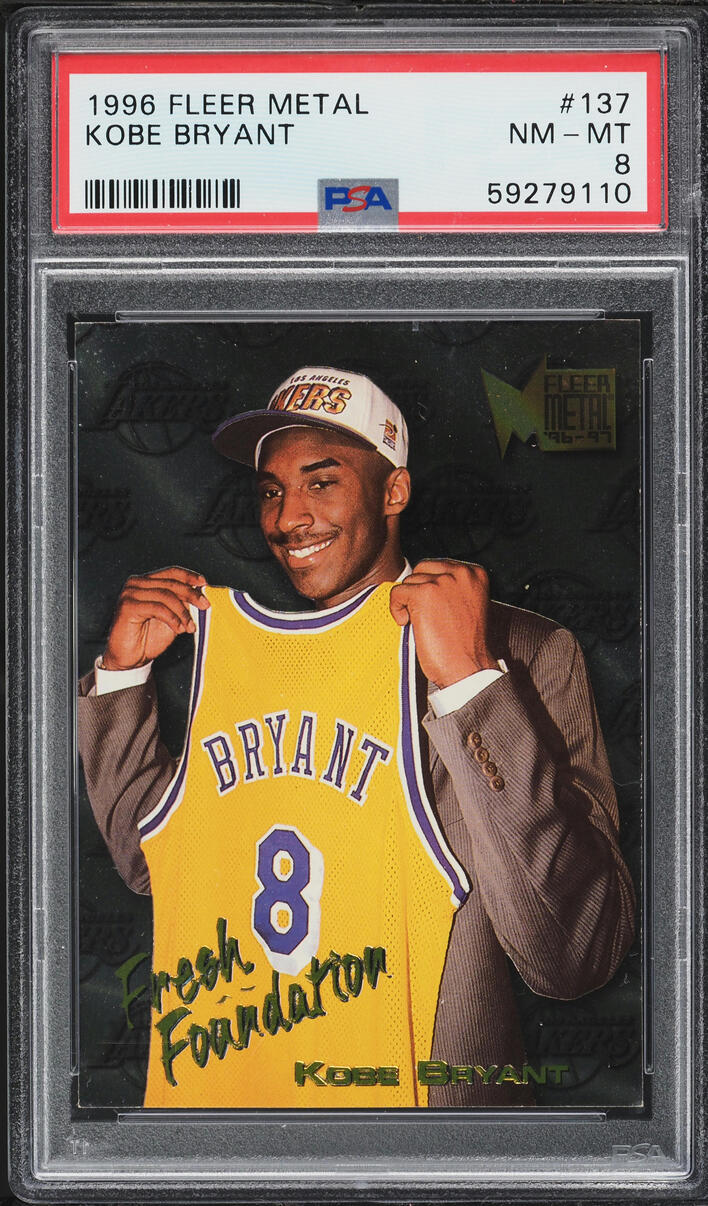 1996 Metal Fresh Foundation Kobe Bryant ROOKIE #137 PSA 8 NM-MT