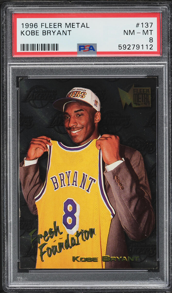 1996 Metal Fresh Foundation Kobe Bryant ROOKIE #137 PSA 8 NM-MT
