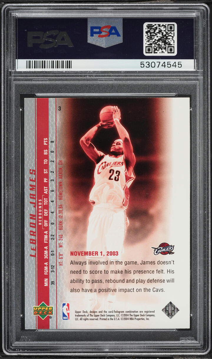 2003 Upper Deck Phenomenal Beginning LeBron James ROOKIE #3 PSA 10 GEM MINT
