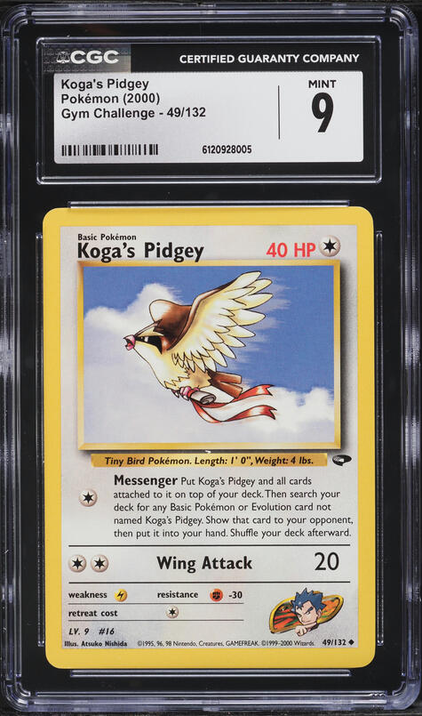 2000 Pokemon Gym Challenge Koga's Pidgey #49 CGC 9 MINT