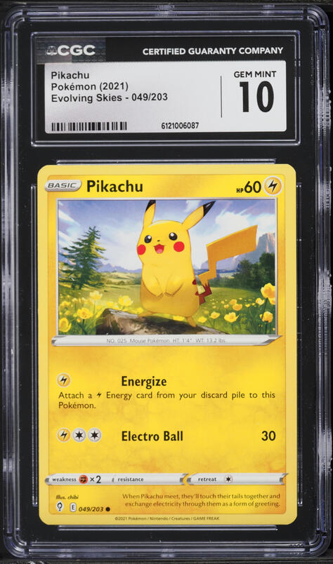 2021 Pokemon Sword & Shield Evolving Skies Pikachu #49 CGC 10 GEM MINT