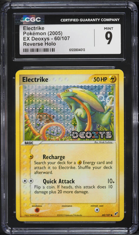 2005 Pokemon EX Deoxys Reverse Holo Electrike #60 CGC 9 MINT