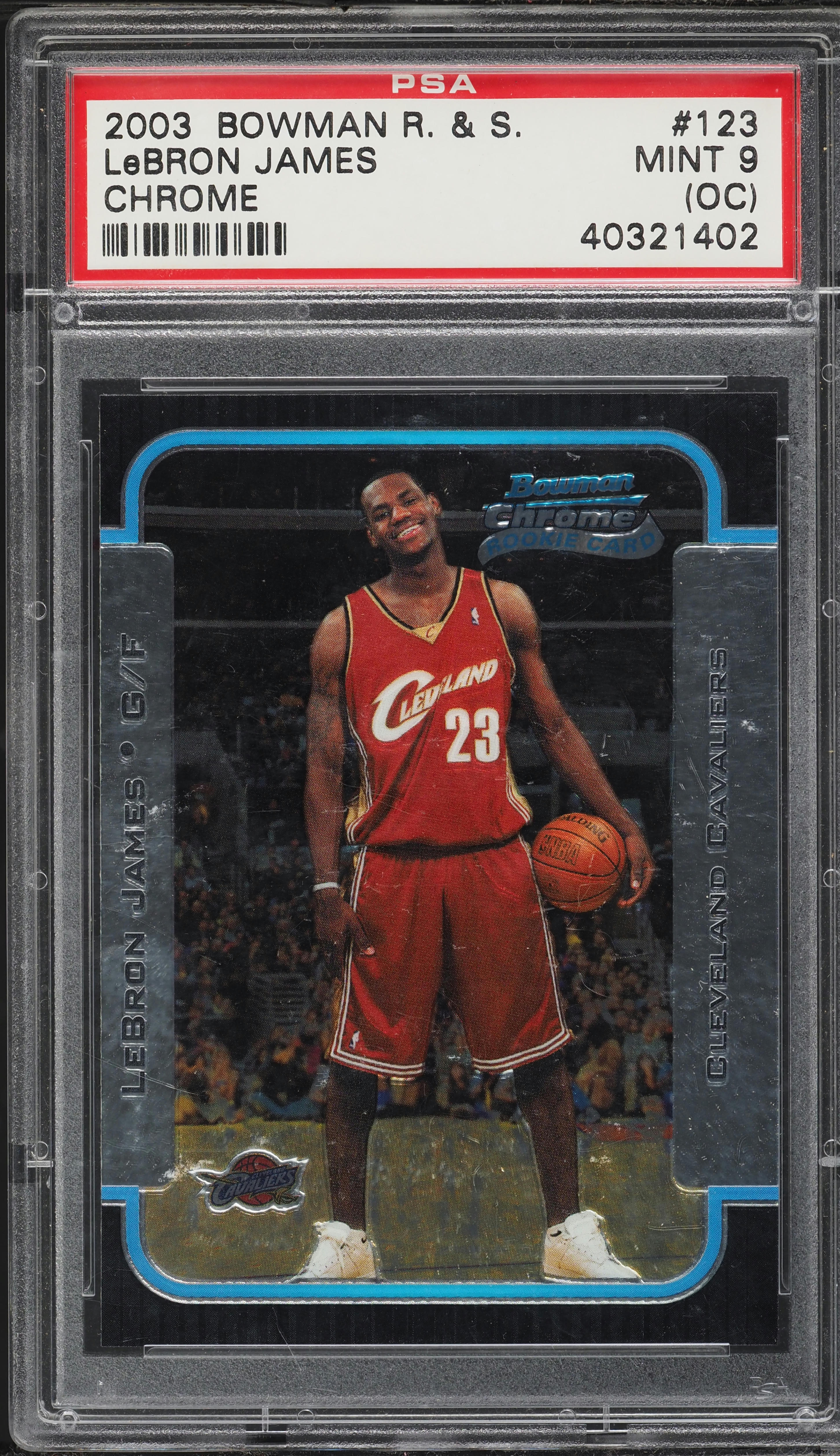 2003 Bowman Chrome LeBron James ROOKIE #123 PSA 9(oc) MINT on