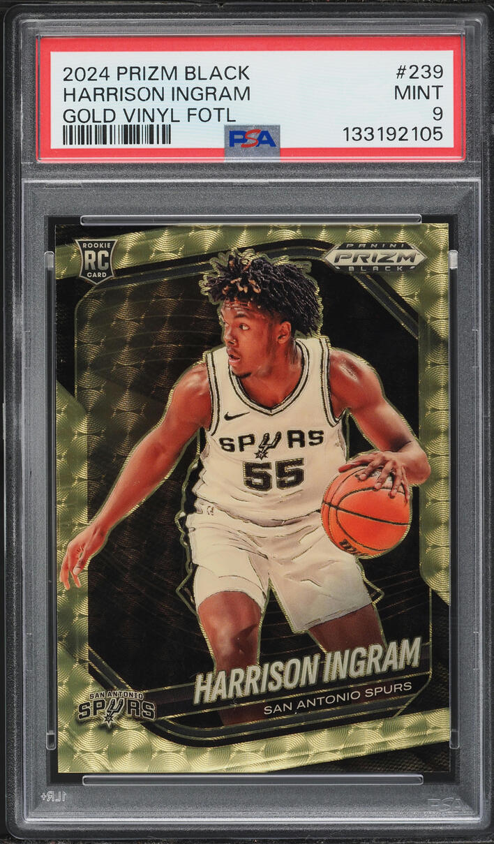2024 Panini Prizm Black Gold Vinyl FOTL Harrison Ingram ROOKIE /5 #239 PSA 9 MINT