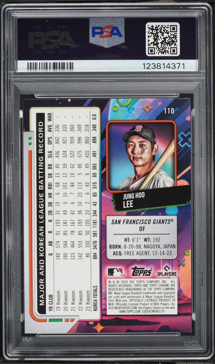 2024 Topps Chrome Cosmic Orange Galactic Jung Hoo Lee ROOKIE /25