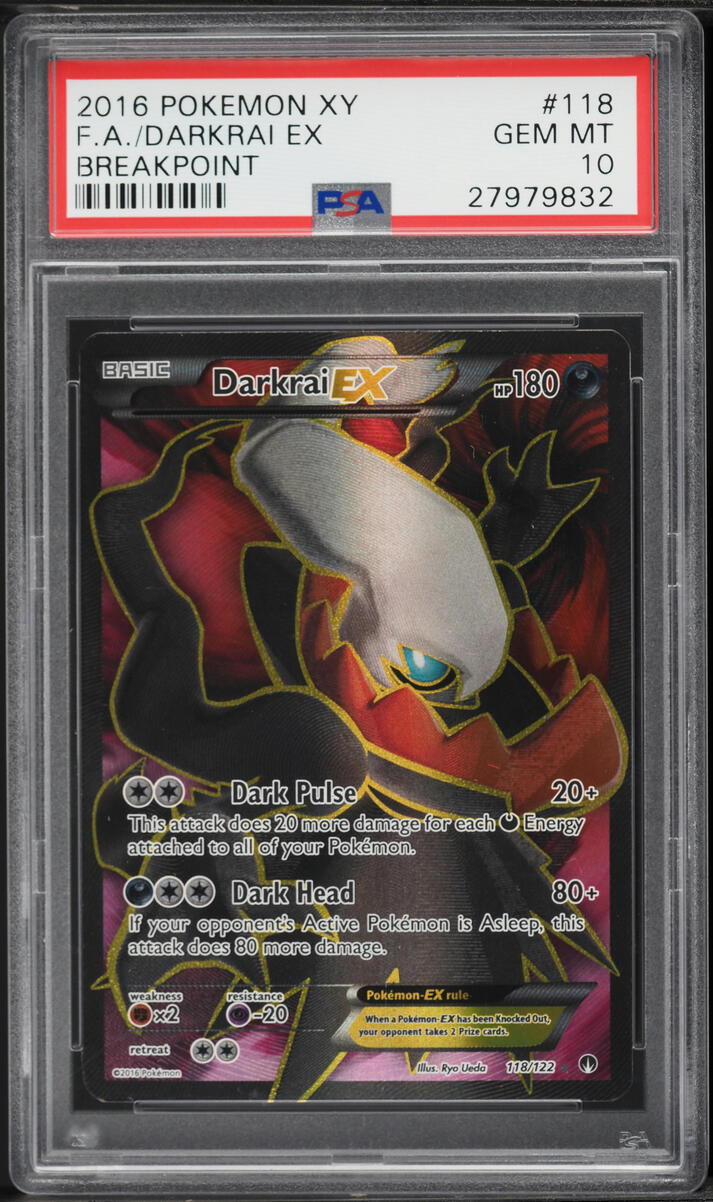 2016 Pokemon XY BREAKpoint Full Art Darkrai EX #118 PSA 10 GEM MINT