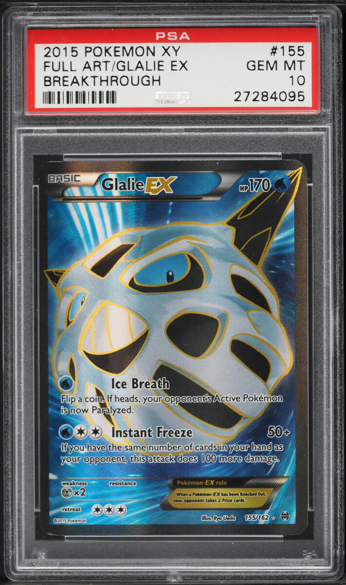 2015 Pokemon XY BREAKthrough Full Art Glalie EX #155 PSA 10 GEM MINT