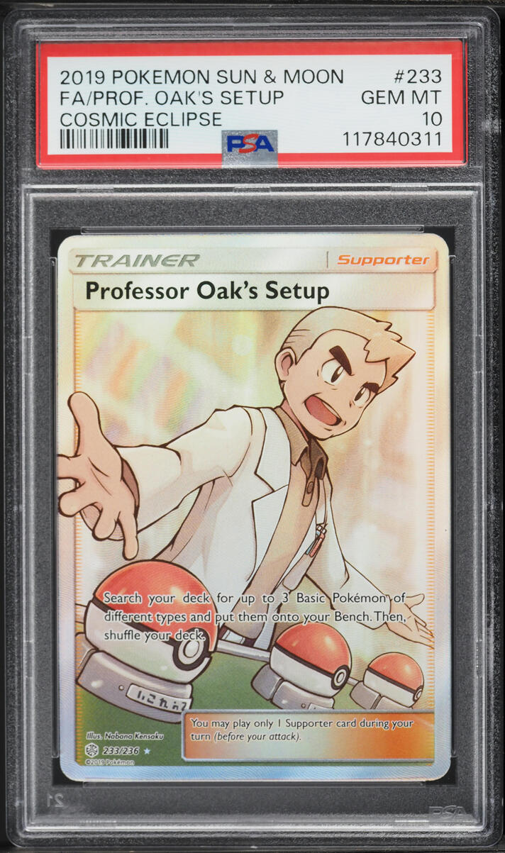 2019 Pokemon Sun & Moon Cosmic Eclipse Full Art/Professor Oak's Setup 233