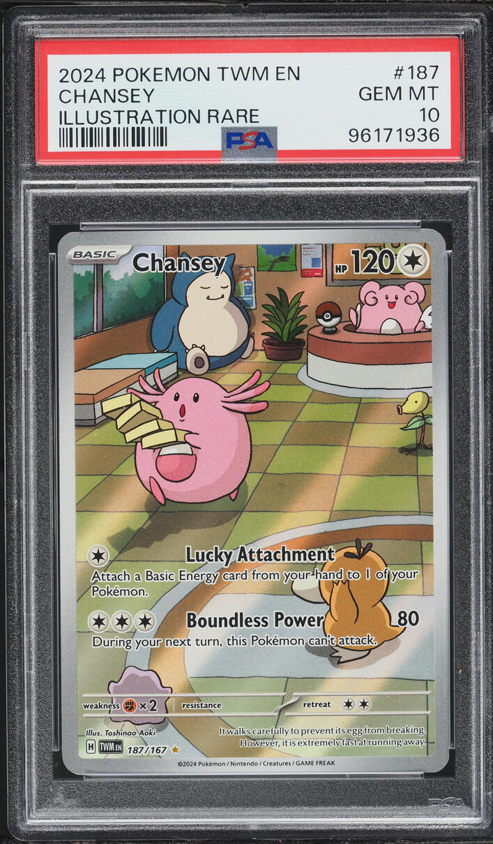 2024 Pokemon Scarlet & Violet Twilight Masquerade IR Chansey #187 PSA 10 GEM MINT