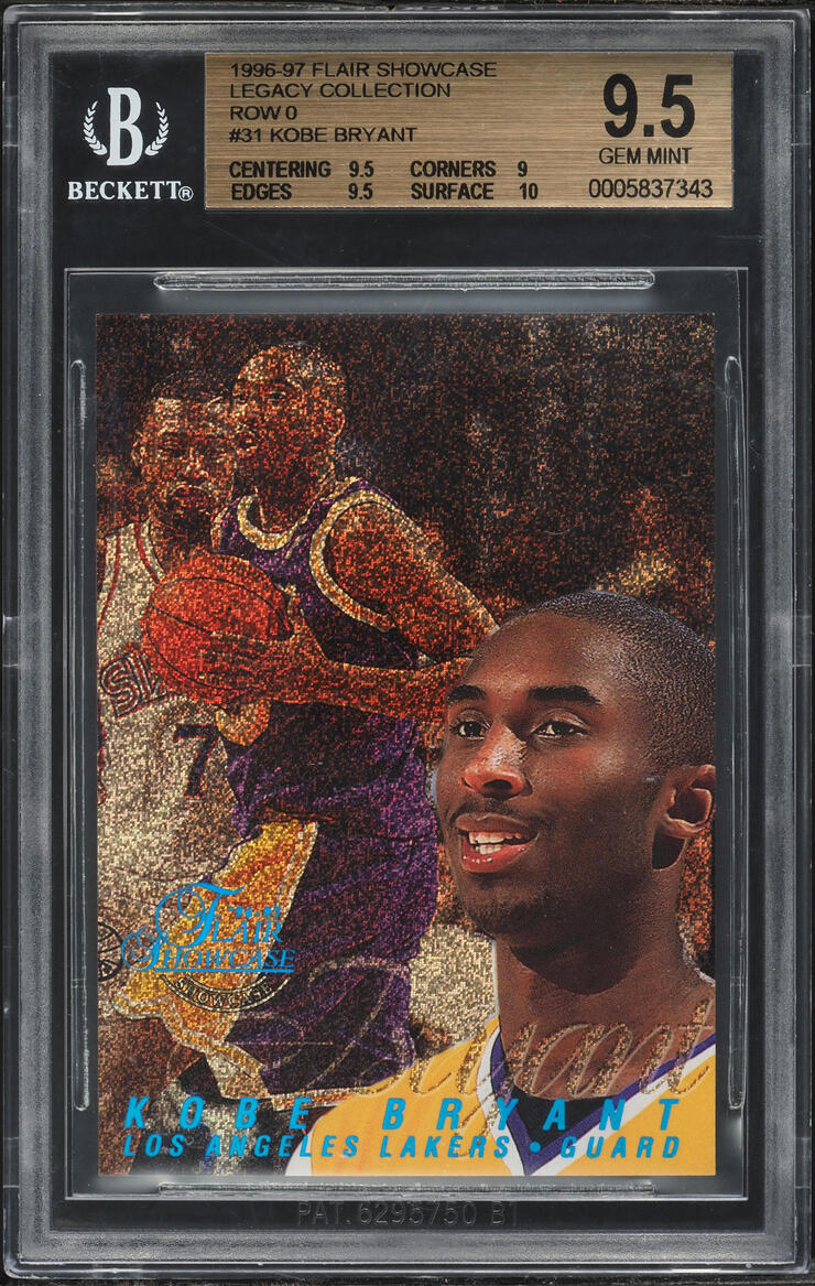 1996 Flair Showcase Legacy Collection Row 0 Kobe Bryant ROOKIE /150 #31 BGS 9.5 GEM MINT