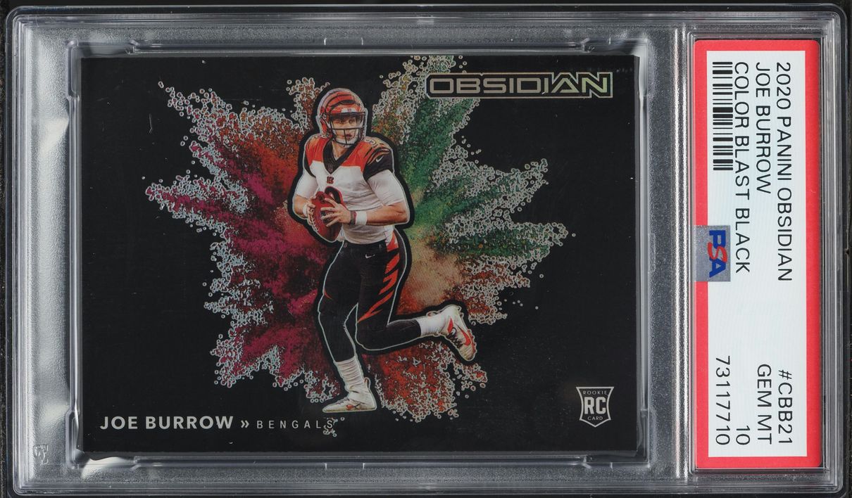 2020 Panini Obsidian Color Blast Black Joe Burrow ROOKIE #CBB21 PSA 10 GEM MINT