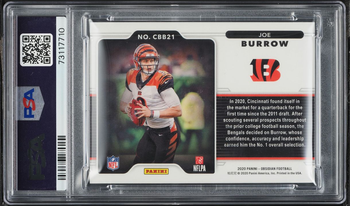 2020 Panini Obsidian Color Blast Black Joe Burrow ROOKIE #CBB21 PSA 10 GEM MINT