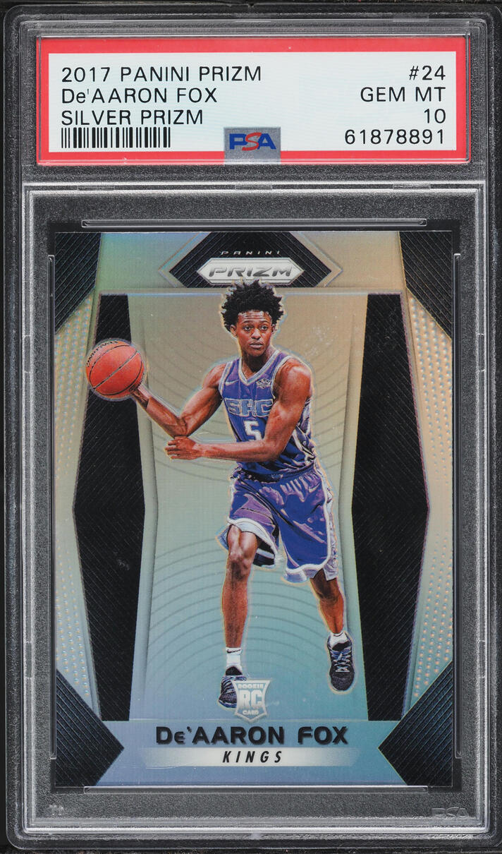 2017 Panini Prizm Silver De'Aaron Fox ROOKIE #24 PSA 10 GEM MINT