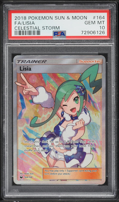 ルチア SR 2018 P.M. JPN. SUN & MOON PSA8 2018 Pokemon Sun & Moon Celestial Storm Full Art Lisia #164 PSA 10