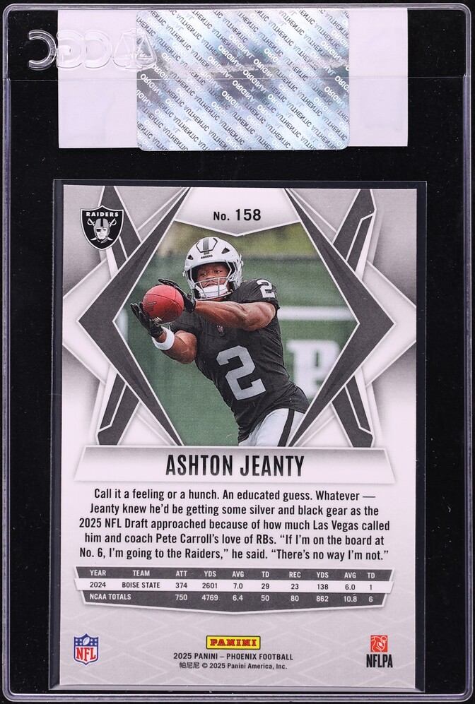 2025 Panini Phoenix Ashton Jeanty ROOKIE #158 CGC AUTH