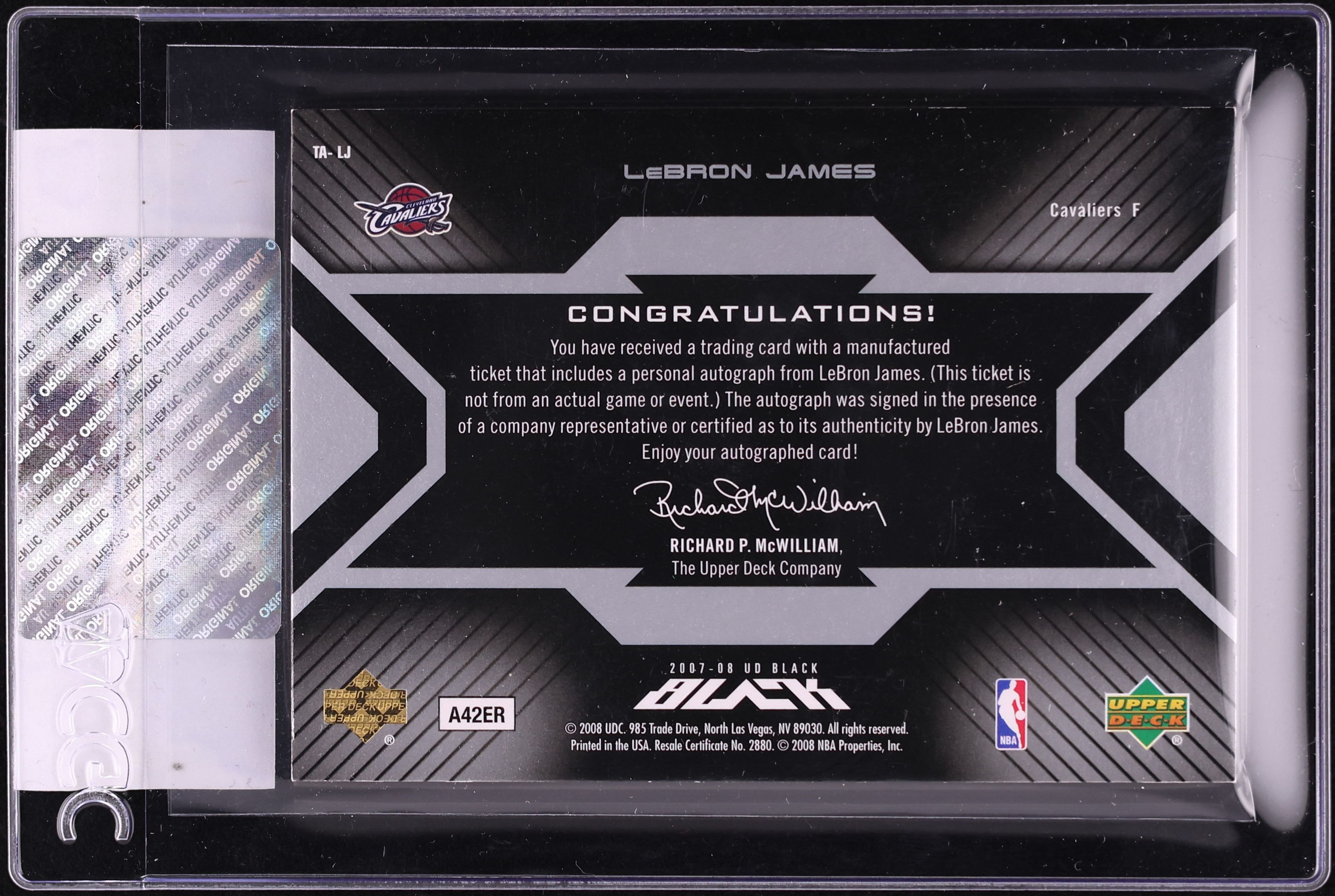 2007-08 UD Black Ticket Autograph Baron Davis/50 バロン・デイビス