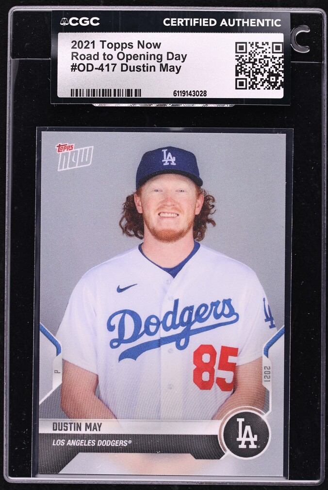 2021 Topps Now Road To Opening Day Dustin May #OD-417 CGC AUTH