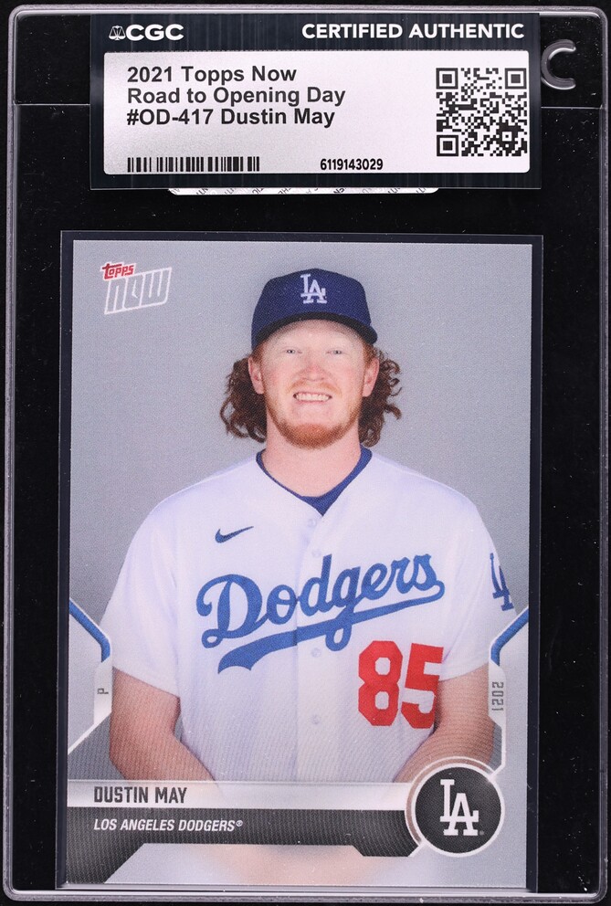 2021 Topps Now Road To Opening Day Dustin May #OD-417 CGC AUTH