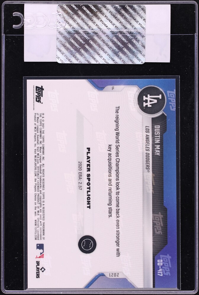 2021 Topps Now Road To Opening Day Dustin May #OD-417 CGC AUTH