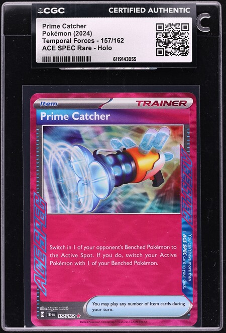 2024 Pokemon Scarlet & Violet Temporal Forces Ace Spec Prime Catcher #157 CGC AUTH