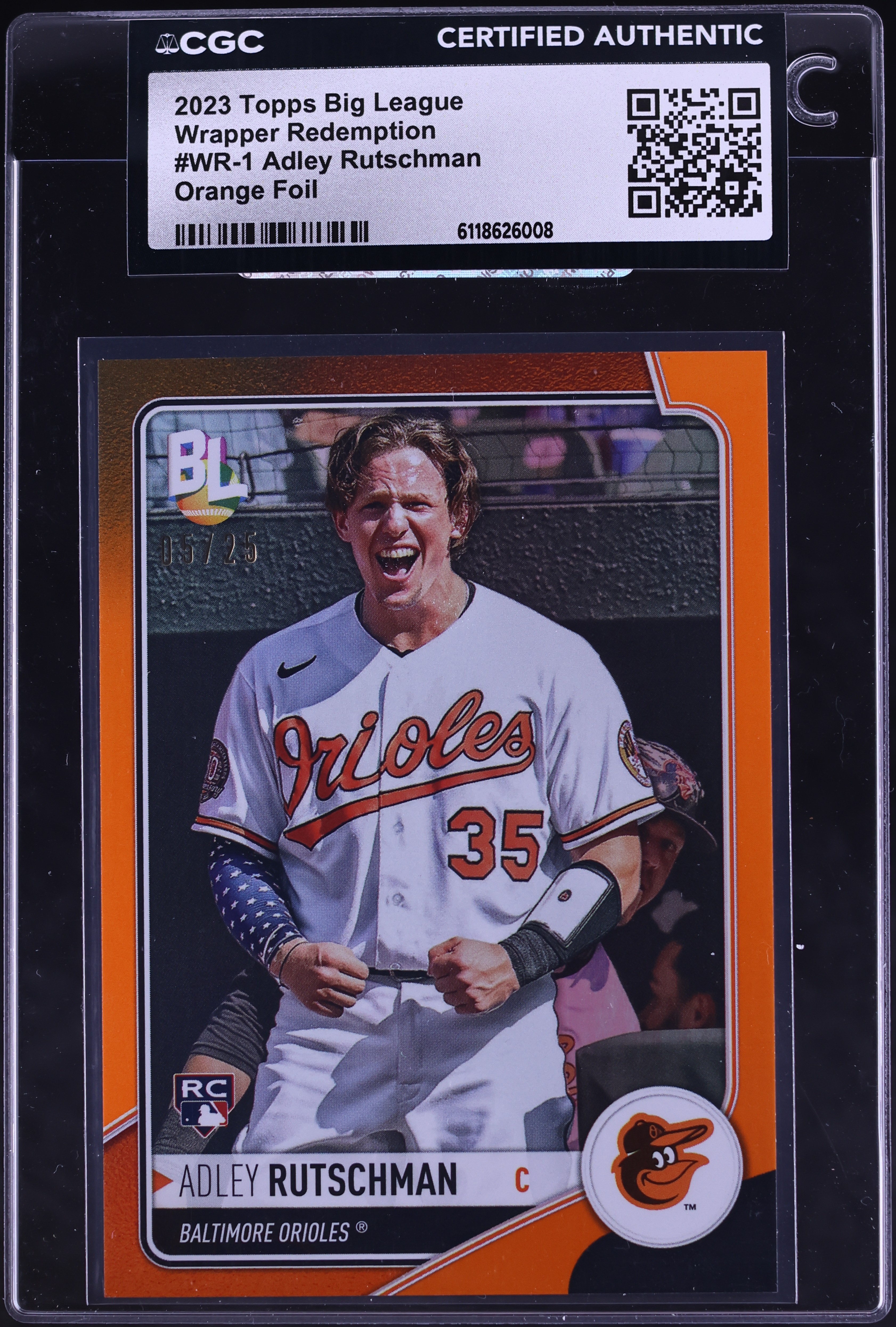 2023 Topps Big League Wrapper Redemption Orange Foil Adley