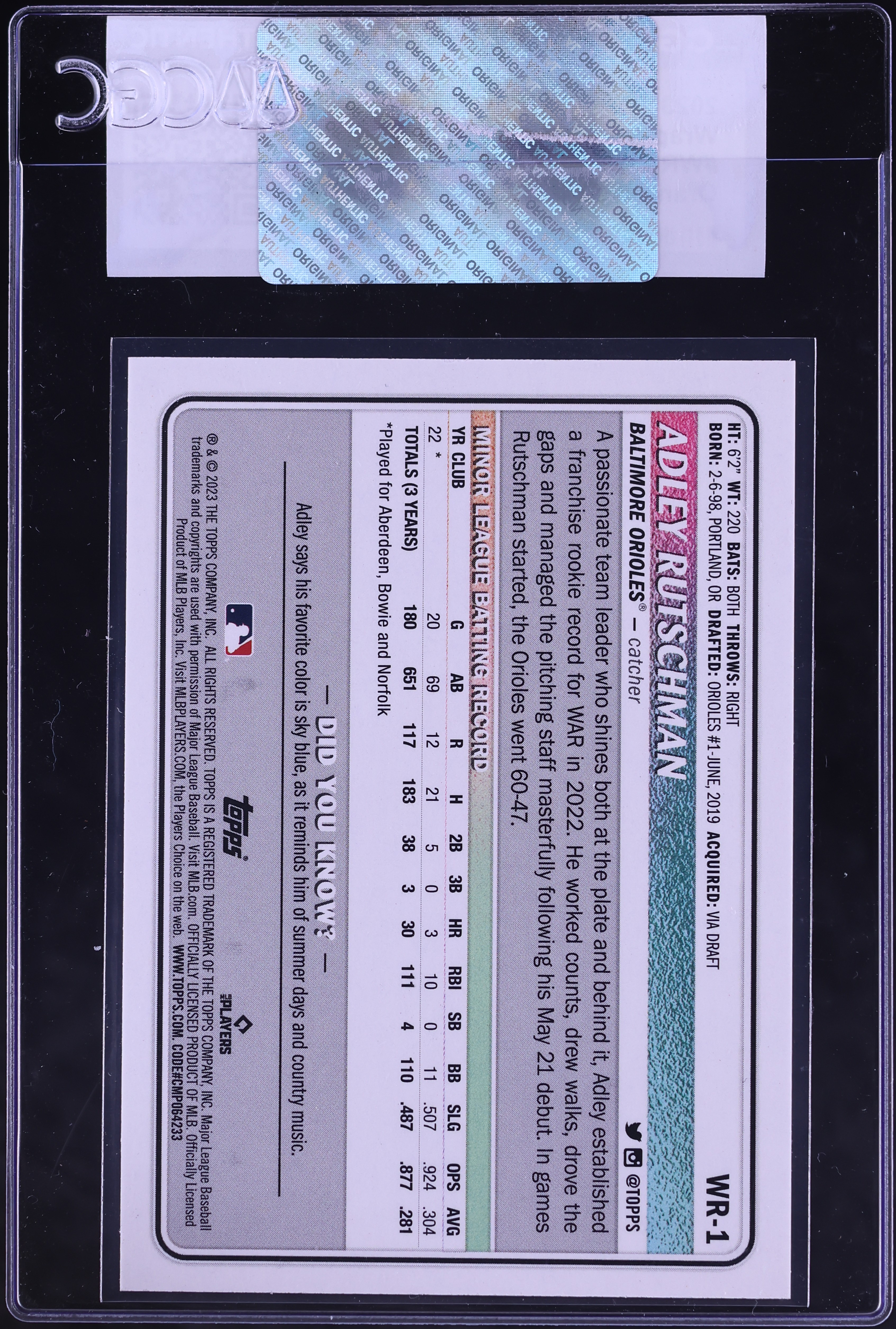 2023 Topps Big League Wrapper Redemption Orange Foil Adley