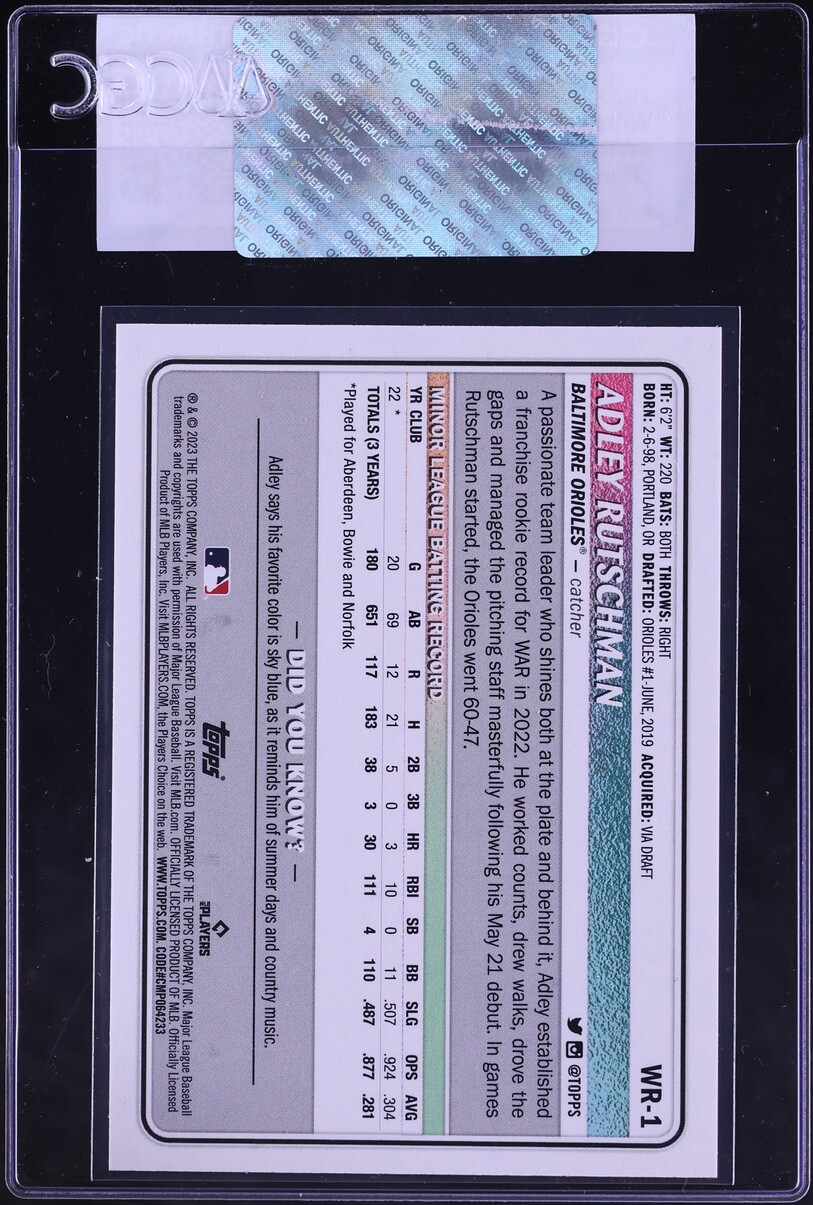 2023 Topps Big League Wrapper Redemption Orange Foil Adley