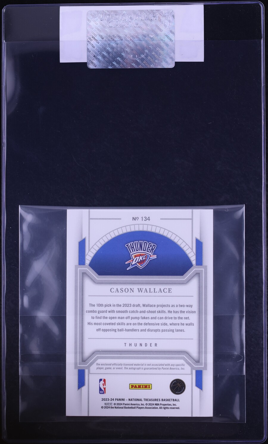 2023 National Treasures Cason Wallace ROOKIE PATCH AUTO /99 #134 CGC AUTH
