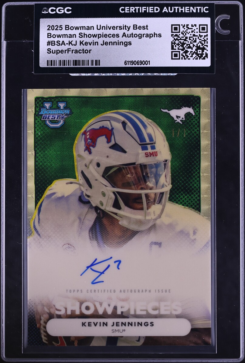 2025 Bowman U Best Bowman Showpieces SuperFractor Kevin Jennings ROOKIE AUTO 1/1 CGC AUTH
