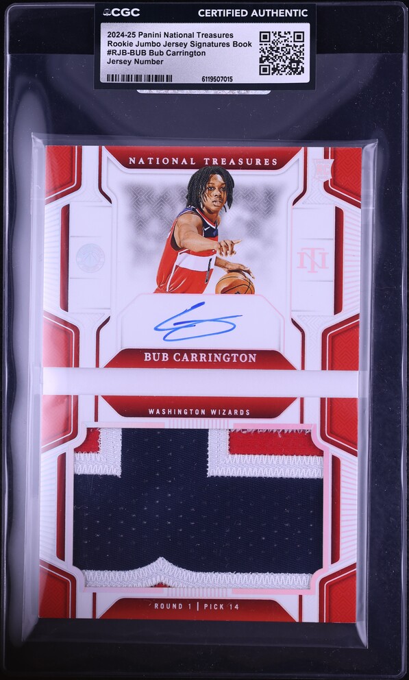 2024 National Treasures Jumbo Book Number Bub Carrington ROOKIE