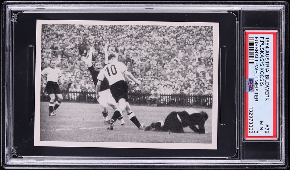 1954 Austria Bildwerk Fussball Weltmeister Ferenc Puskas & Sandor Kocsis ROOKIE #78 PSA 9 MINT