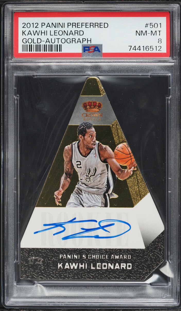 2012 Panini Preferred Gold Kawhi Leonard ROOKIE AUTO /10 #501 PSA