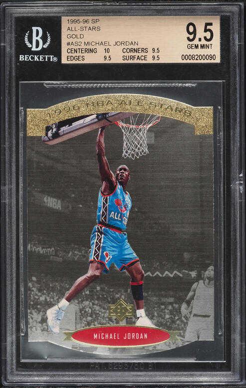 1995 SP All-Stars Gold Michael Jordan #AS2 BGS 9.5 GEM MINT on