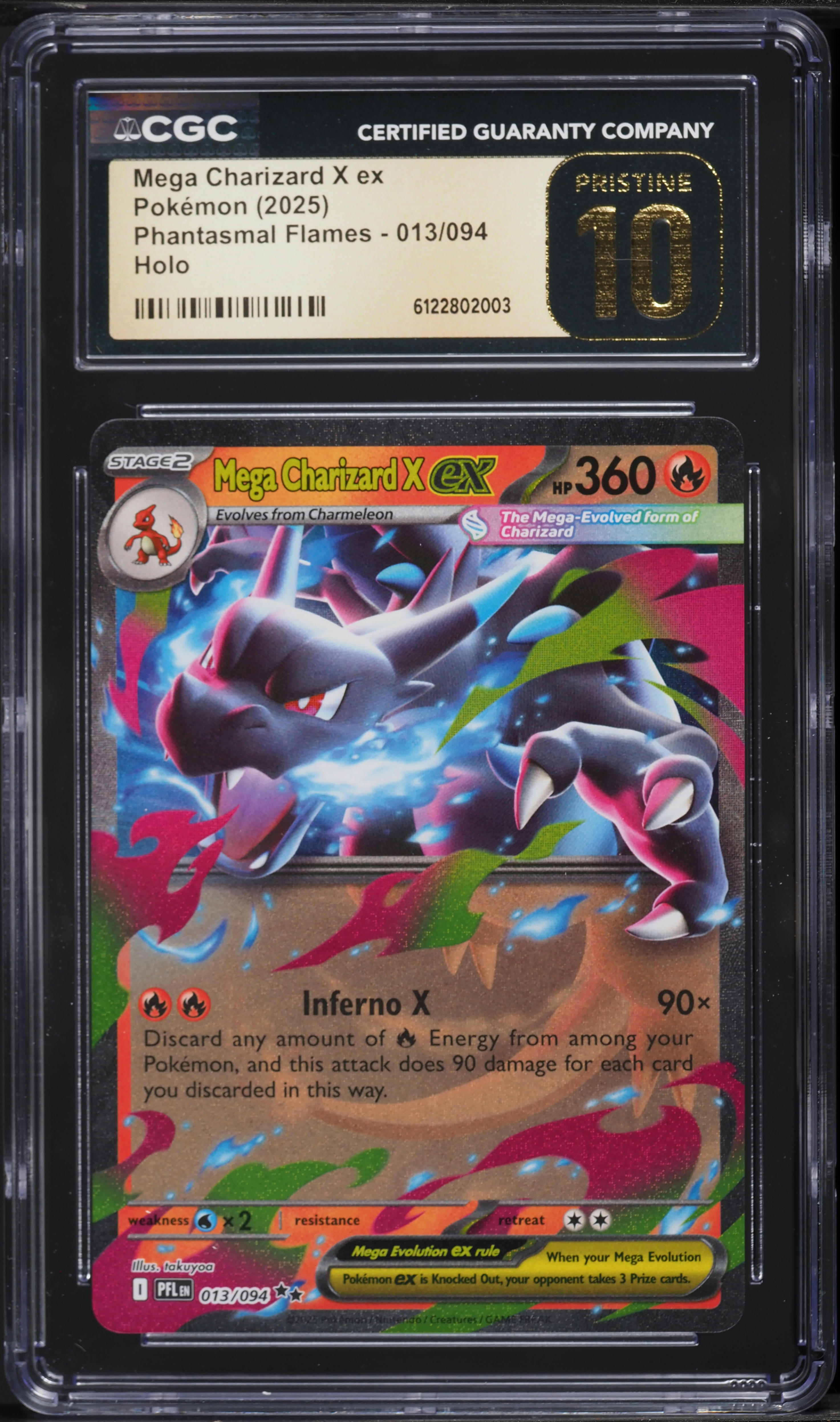 2025 Pokemon Mega Phantasmal Flames Holo Mega Charizard X ex #13 CGC 10  PRISTINE on Fanatics Collect