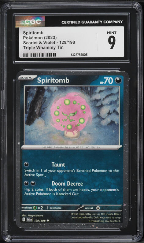 2023 Pokemon Scarlet & Violet Triple Whammy Tin Holo Spiritomb #129 CGC 9 MINT