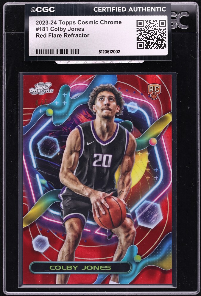 2023 Topps Cosmic Chrome Red Flare Refractor Colby Jones ROOKIE /5 #181 CGC AUTH